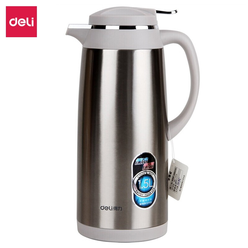 得力（deli）8961 保溫壺(本色)1.5L 玻璃內(nèi)膽 單個裝